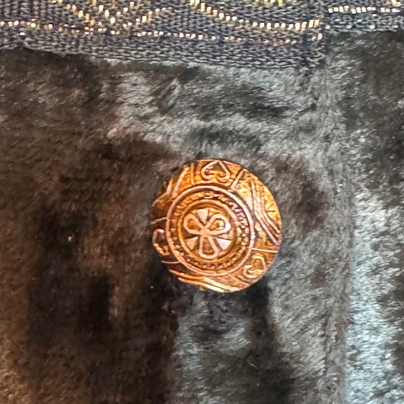 Vintage Vest Women L Forest Green Velvet Tapestry Ornate Button Renfaire Cottage - Picture 3 of 9